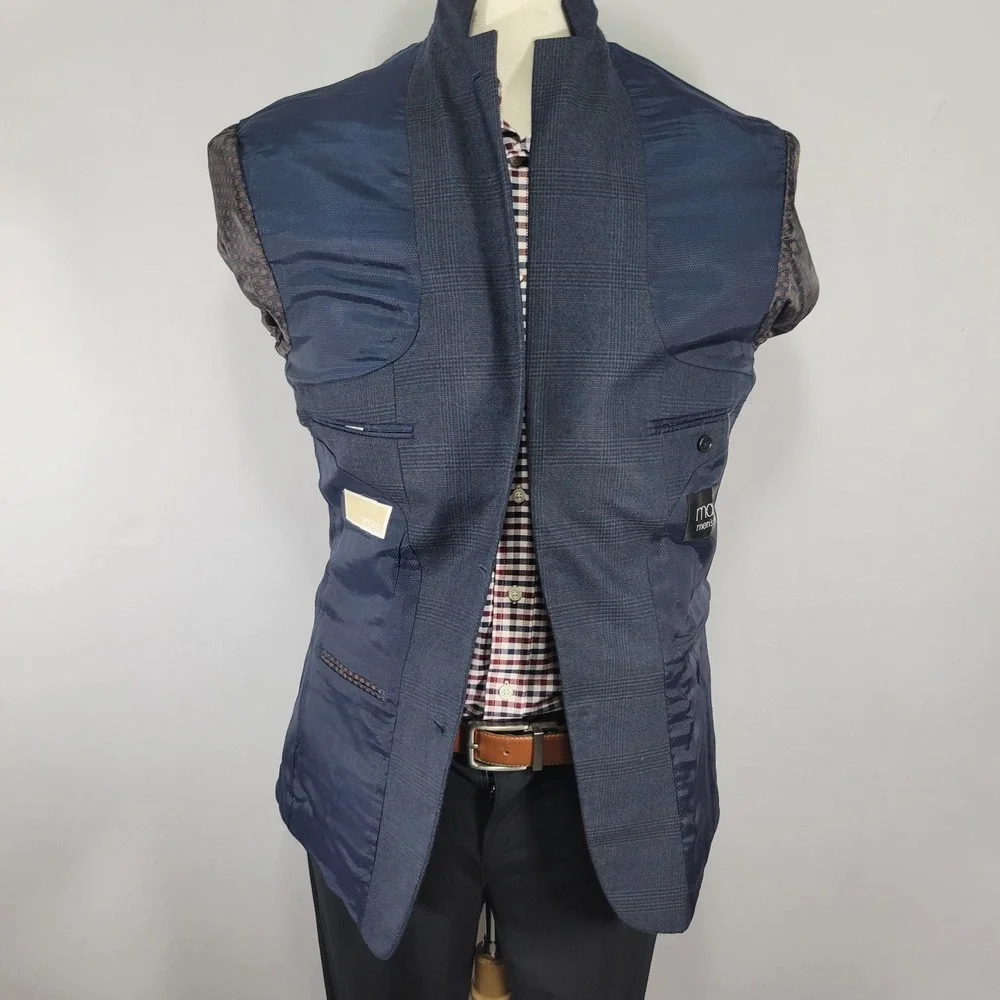 Michael‎ Kors Men's Sport Coat Blazer Two Button Navy Blue Poly Blend Size 40R
